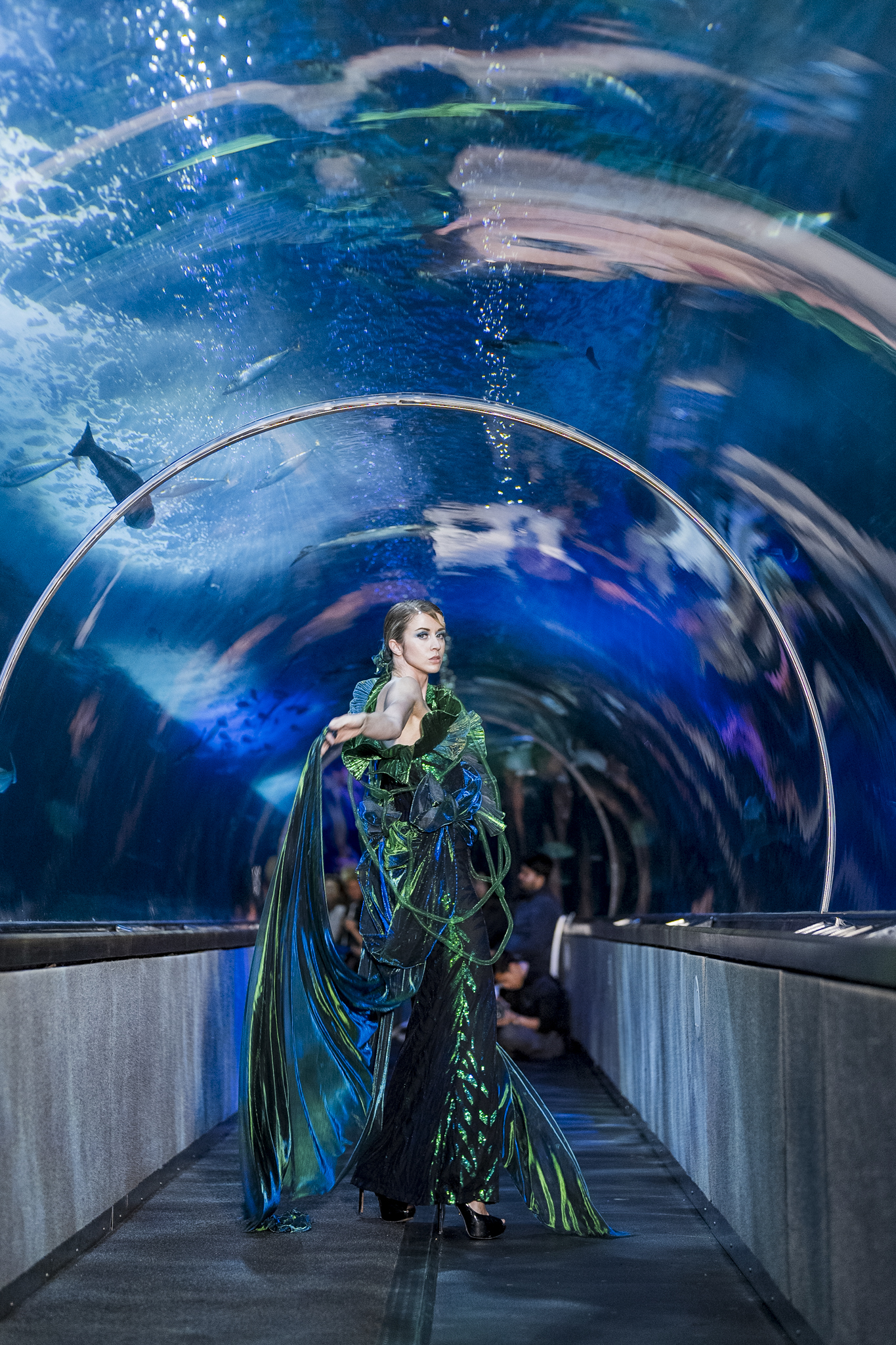 Joanna Jia Couture | "Water of Life" Collection | Aquarium of the Bay | Paul Tocatlian | Kisau Photography