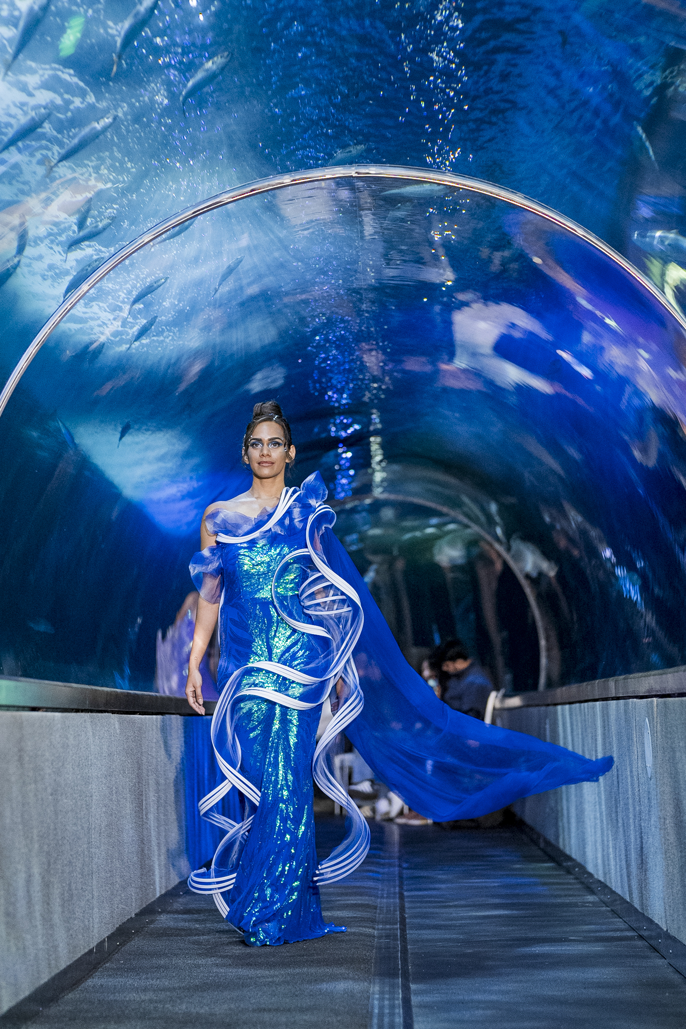Joanna Jia Couture | "Water of Life" Collection | Aquarium of the Bay | Paul Tocatlian | Kisau Photography
