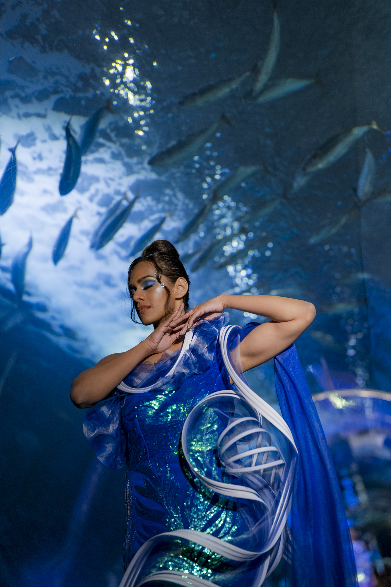 Joanna Jia Couture | "Water of Life" Collection | Aquarium of the Bay | Paul Tocatlian | Kisau Photography