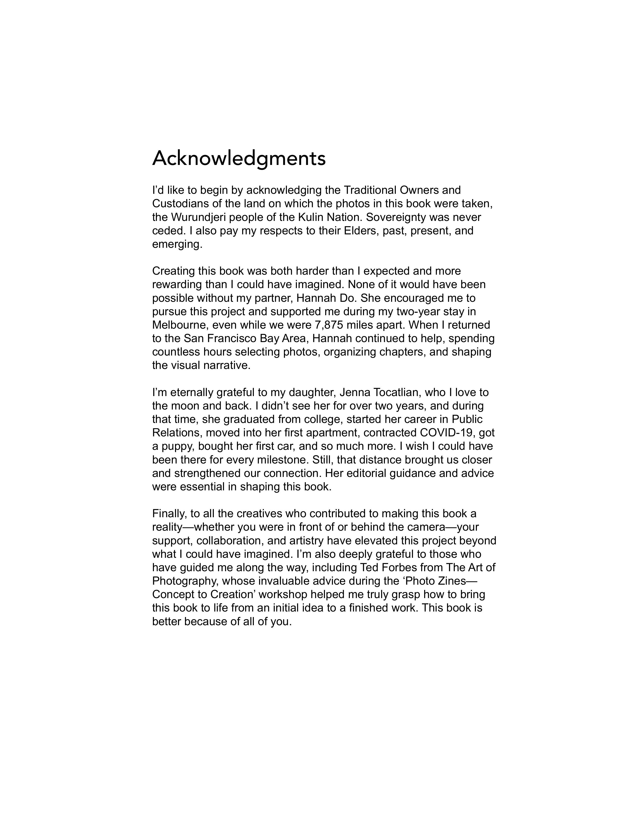 The Melbourne Portraits Project | Acknowledgments