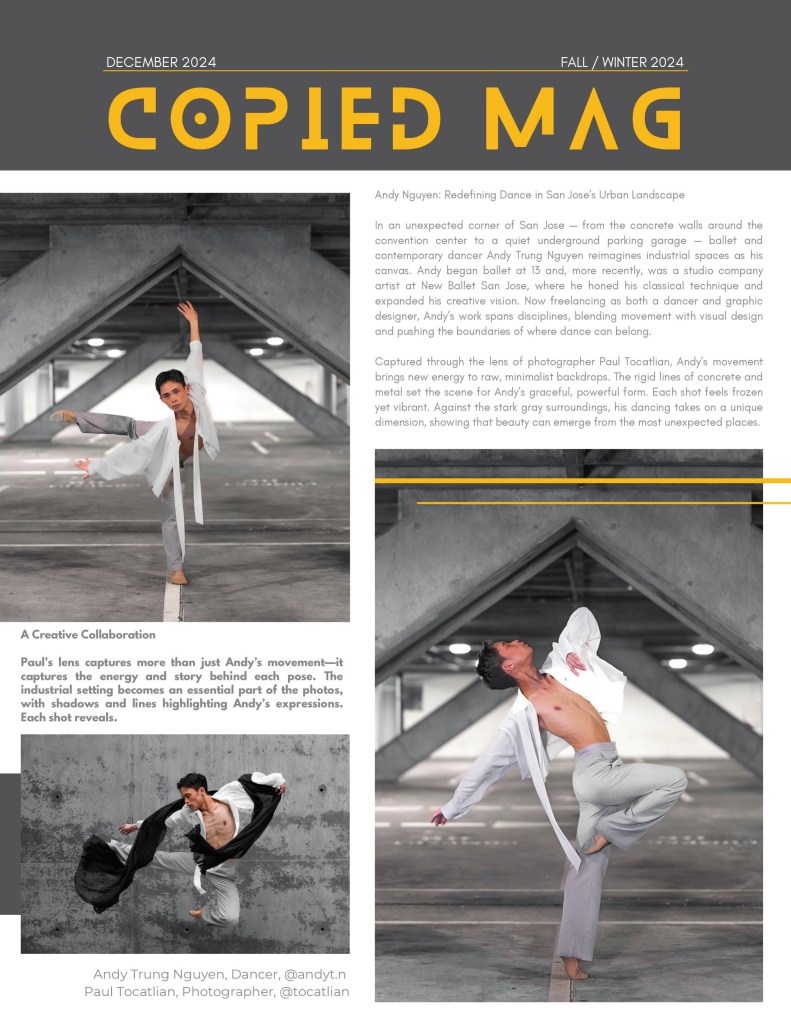 Ballet Dance, Concrete Walls: Andy Nguyen Featured in COPIED Magazine