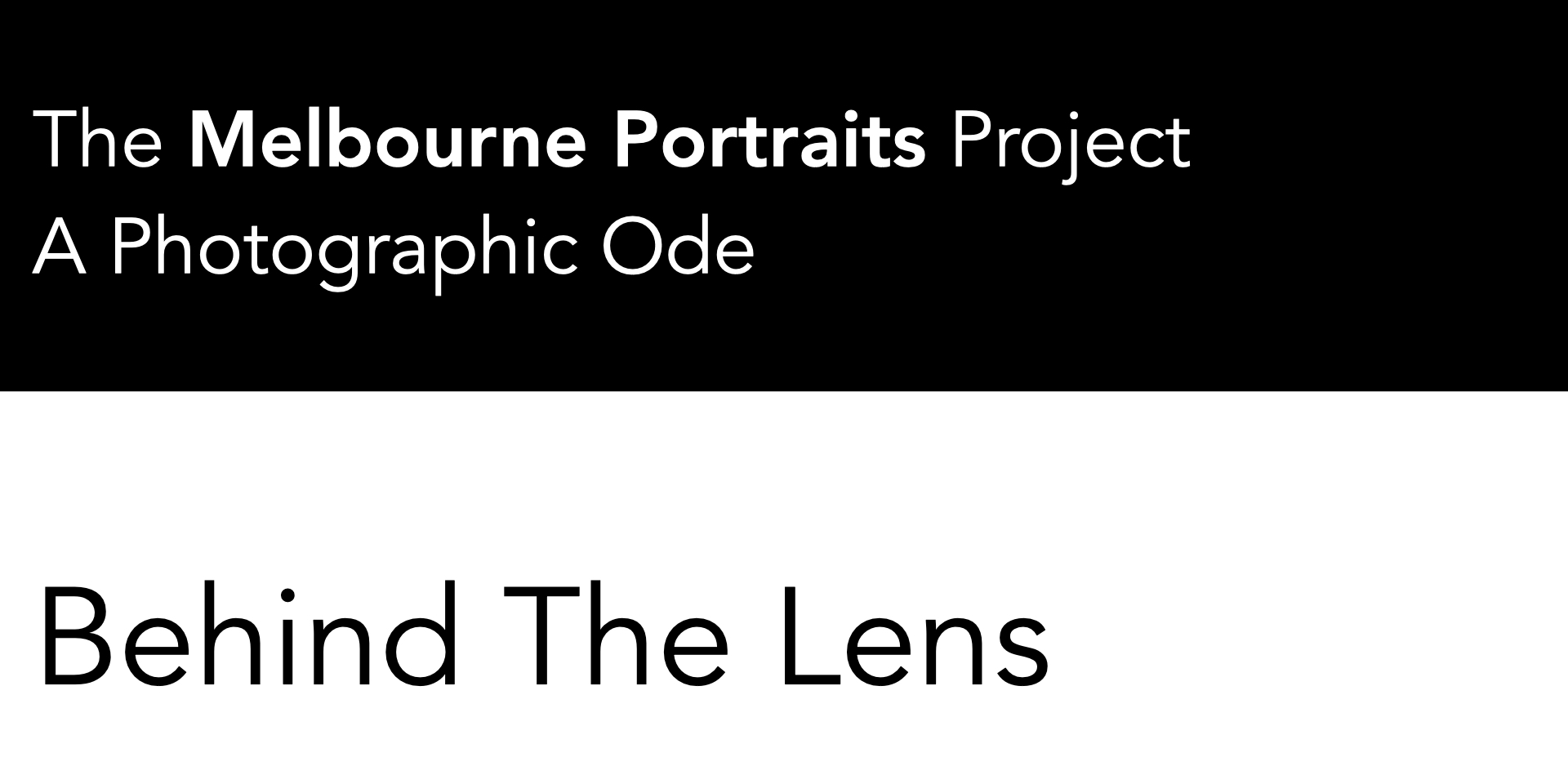 A Few Parting Words on The Melbourne Portraits Project