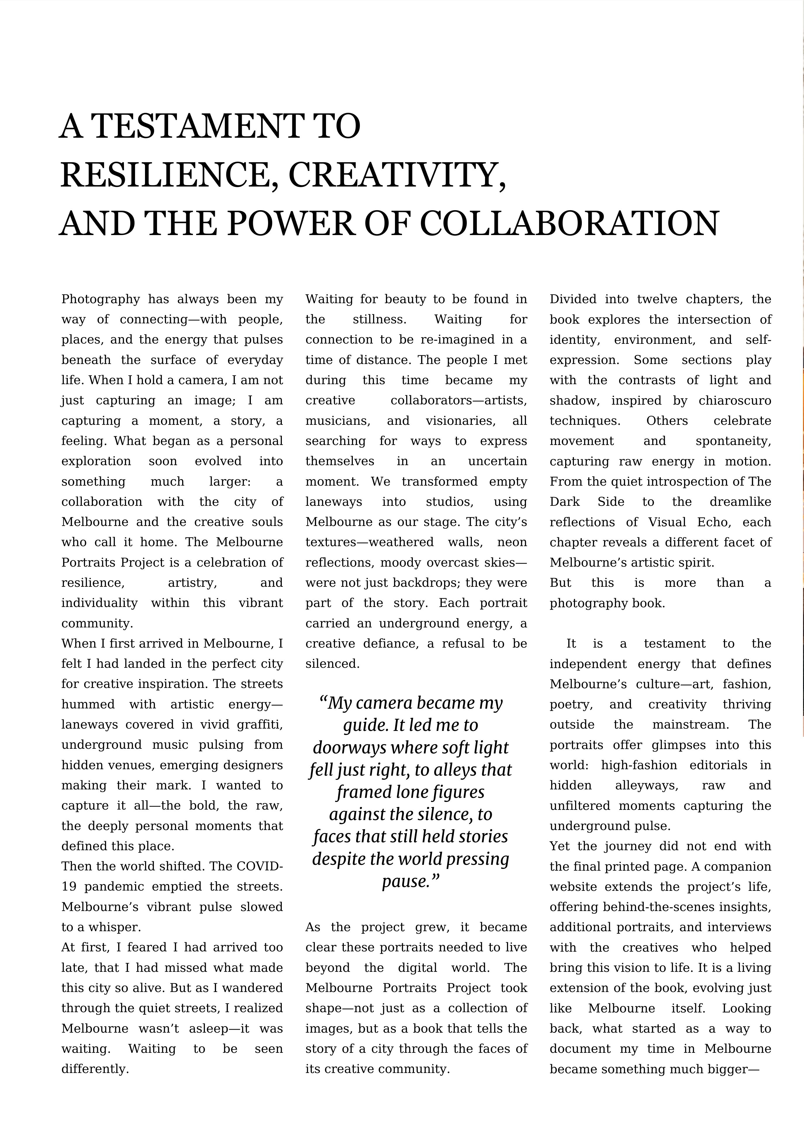 MILKD Magazine | The Melbourne Portraits Project | Paul Tocatlian