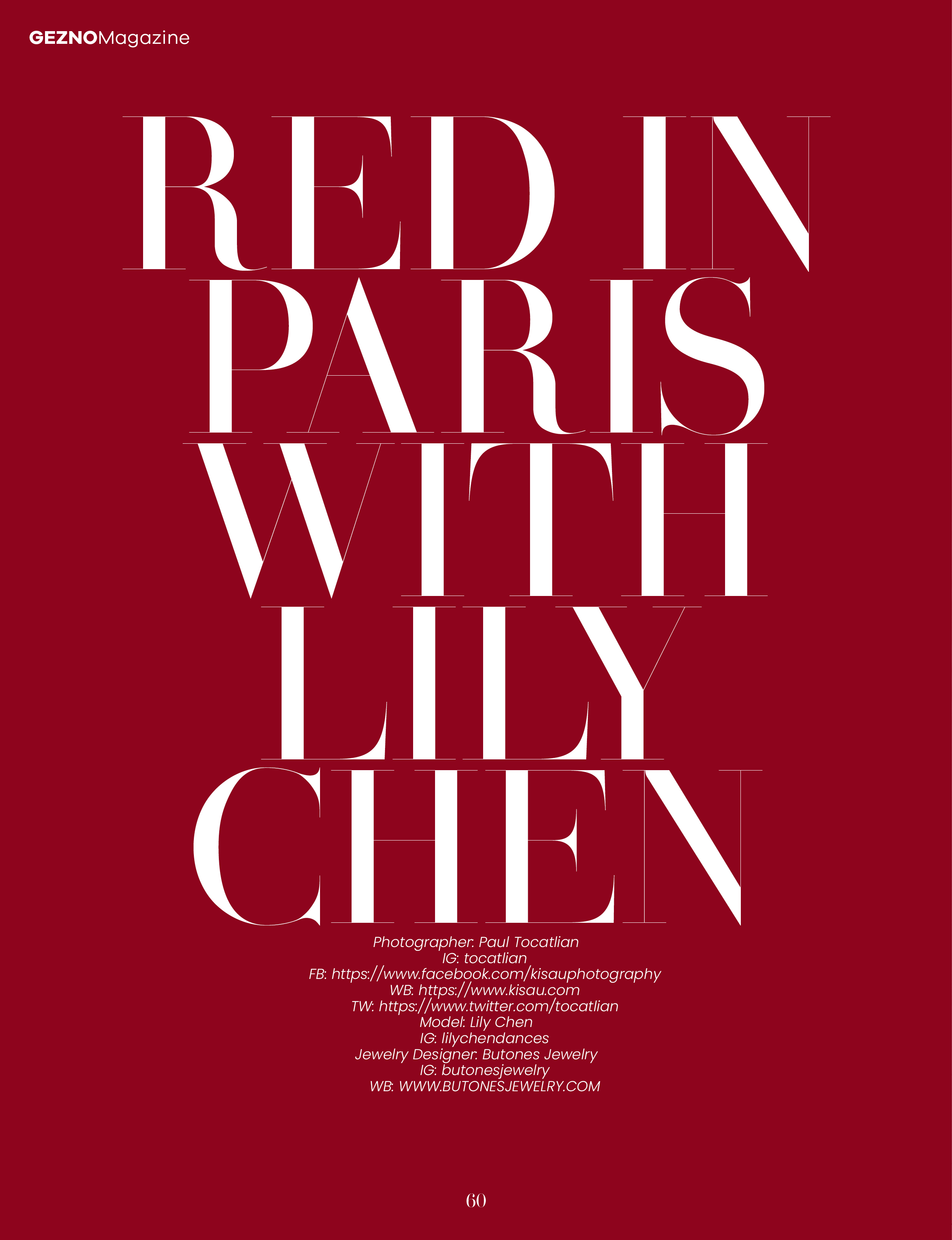 GEZNO Magazine | Lily Chen | Paris France