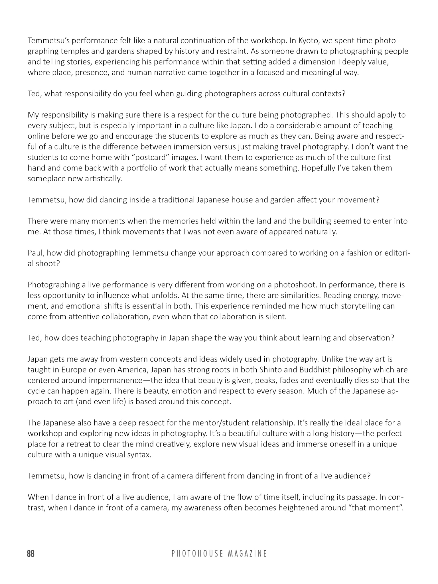 Temmetsu | Butoh Dancer | Japan | Ted Forbes